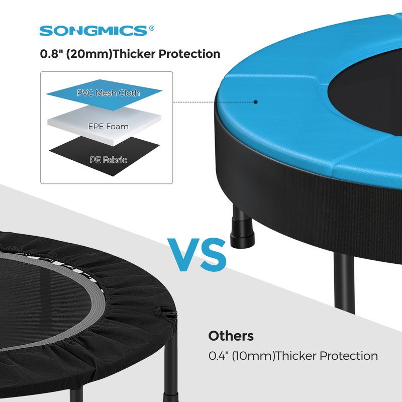LEDREM 91.5cm Square Fitness Trampoline