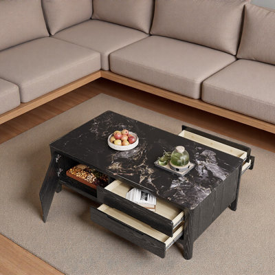 Wooden Ultra Crystal Stone Coffee Table