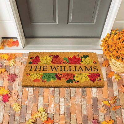Fall Leaves Personalized Coir Mat