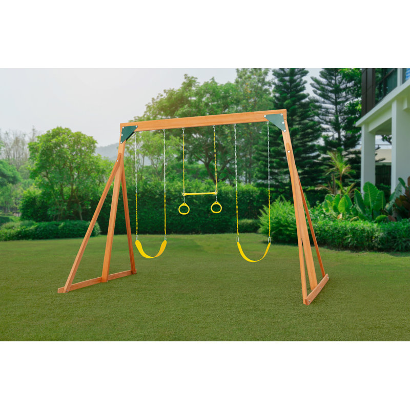 Trailside Wooden Swing Set, Yellow