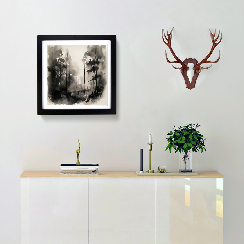 Single Picture Frame Print on Wood, Black