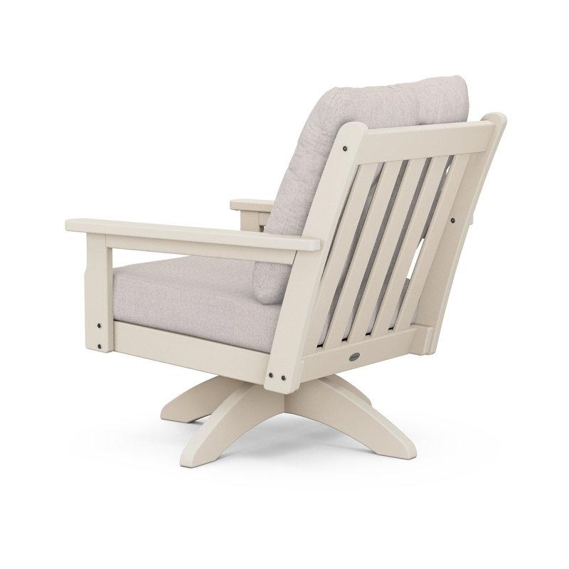 Lakeside Vineyard Deep Seating Swivel Chair, Dune Burlap, Sand