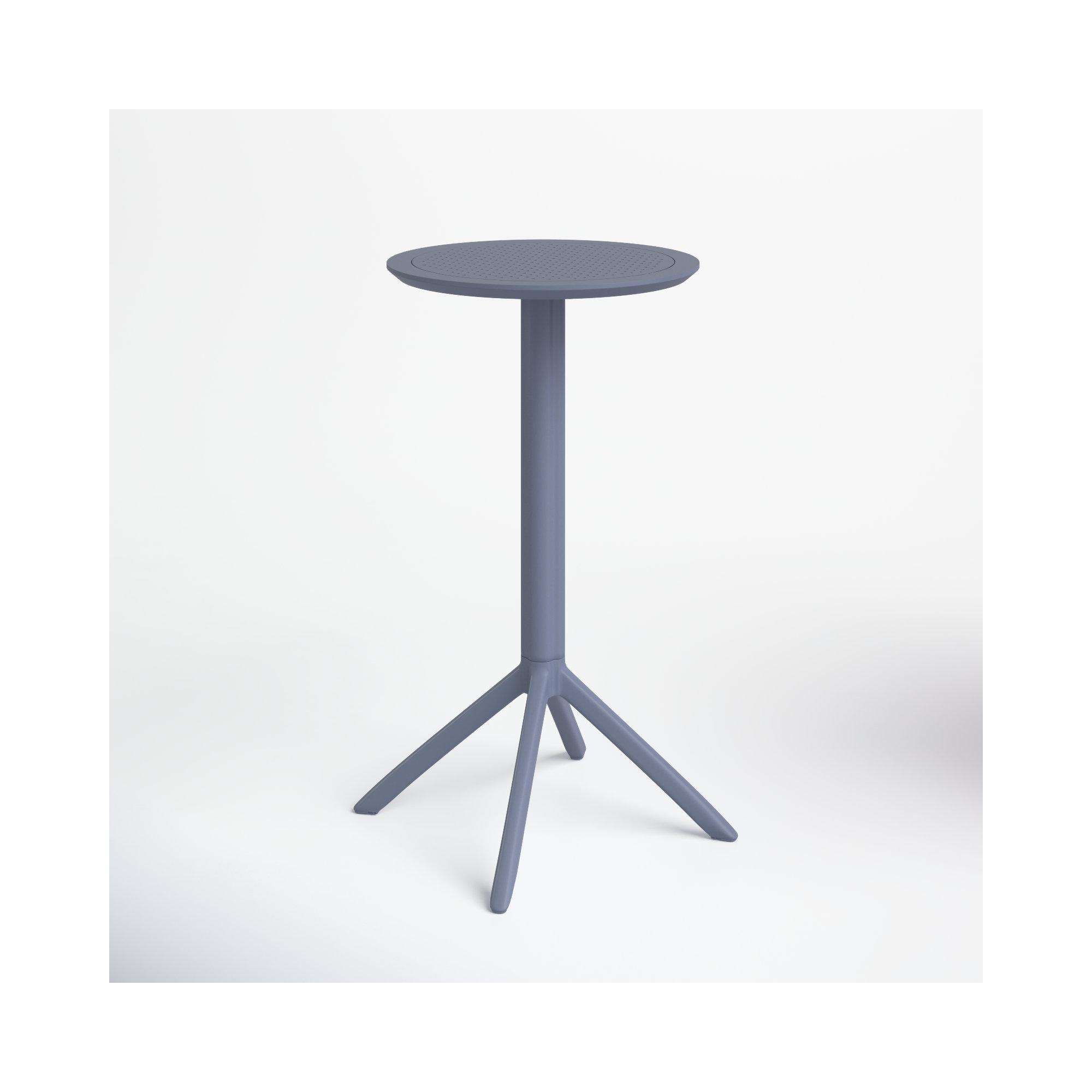 Plastic/Resin 2 - Person Round Table, 42.5'' H x 23.6'' W x 23.6'' L, Dark Gray