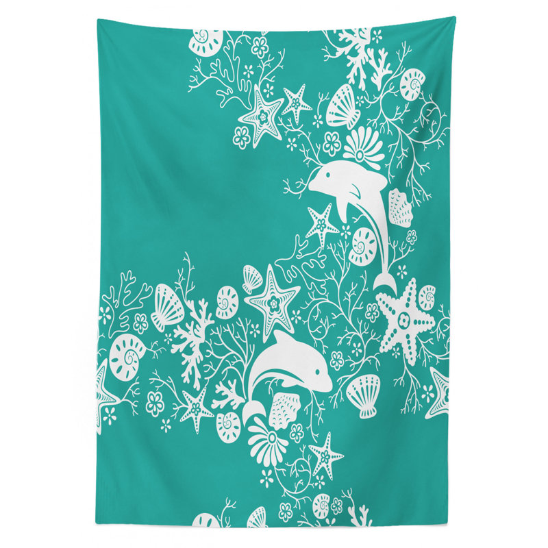 Sea Animals Tablecloth, 90" L x 60" W