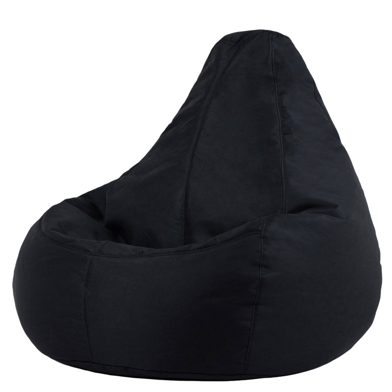 icon Dalton High Back Adult Gaming Indoor Outdoor Bean Bag Chair, Black, Black