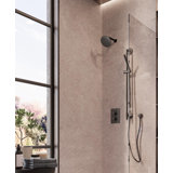 Round Thermostatic 3 Ways (shower Head, Body Jets & Handshower with Bar) in Black