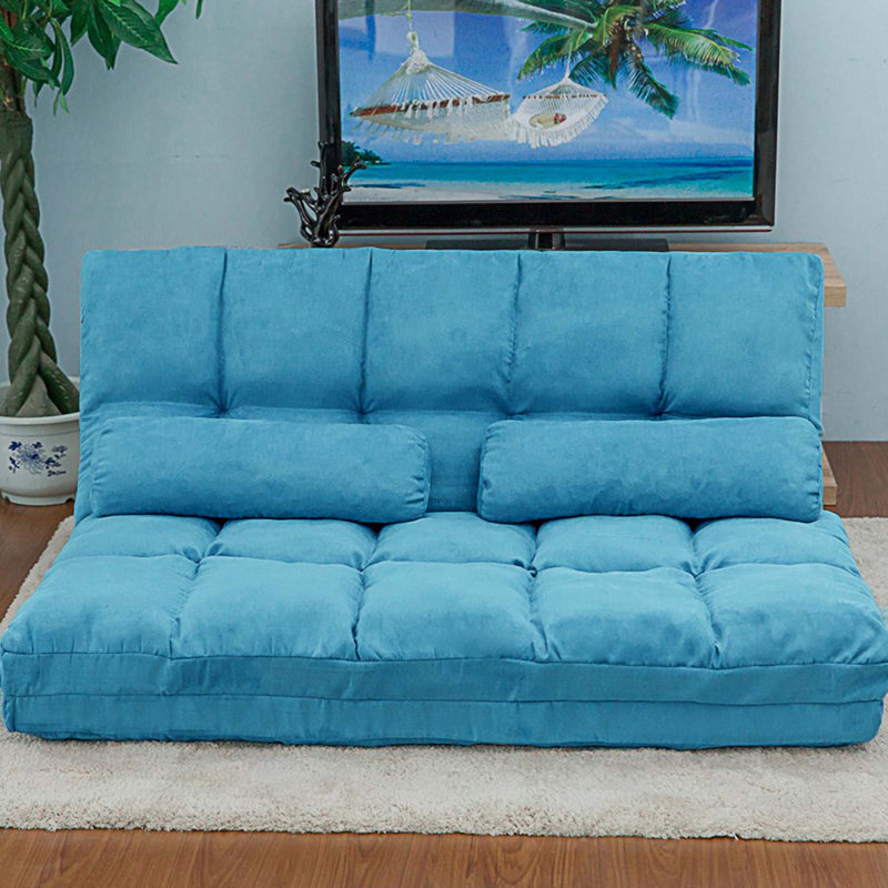 Canapé-lit sans accoudoirs 45,67 po Reiland, Polyester bleu