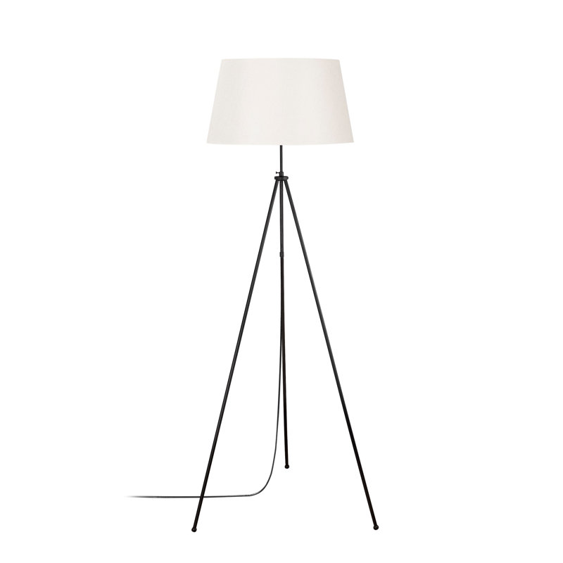 Kenia 165cm Tripod Floor Lamp, Black, Cream