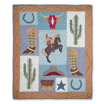 Cowgirl Quilted Throw Blanket