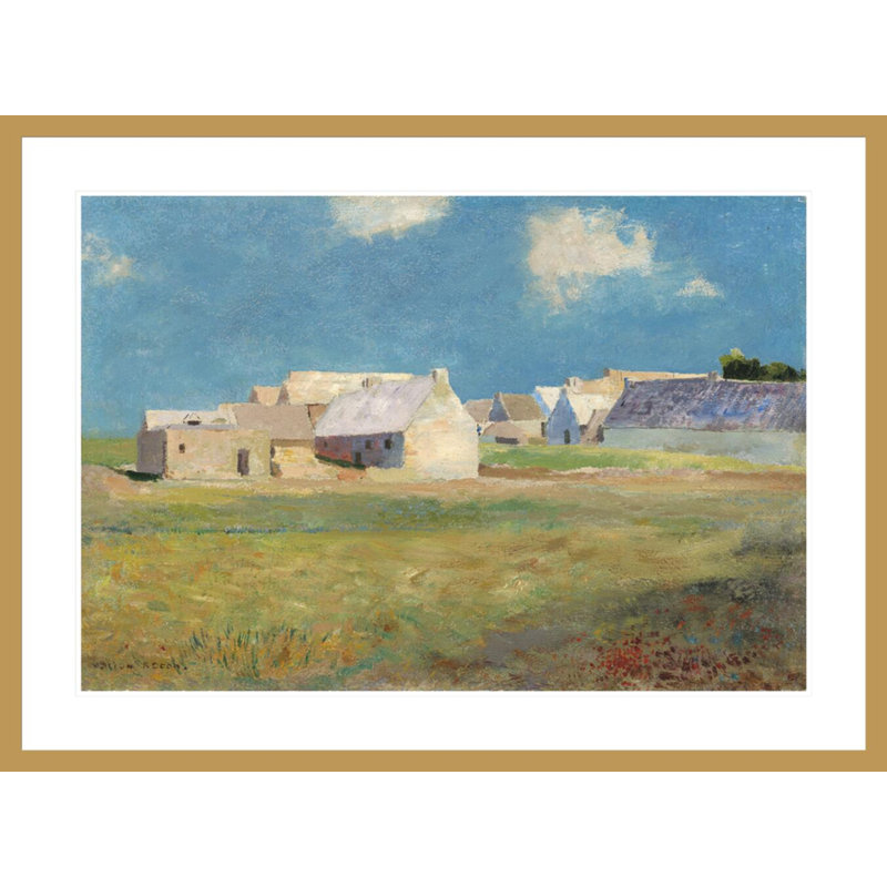 «Village breton» par Odilon Redon, impression giclée sur cadre, H 30,71 po x l 41,5 po