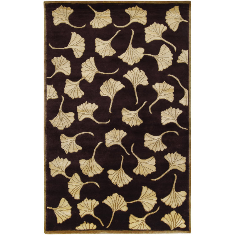Tapis brun / brun clair en laine noué à la main Jamaris, Rectangle 5 pi x 8 pi