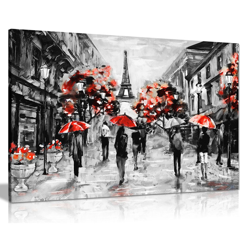 Paris Eiffel Tower - Wrapped Canvas Print, 41cm H x 61cm W