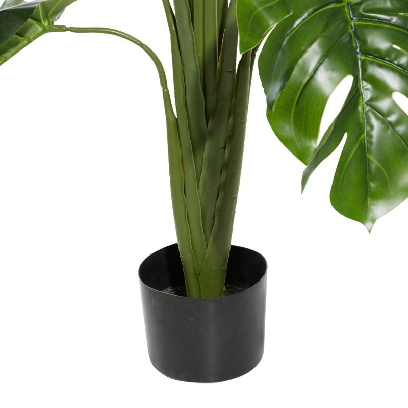 Plante artificielle verte Monstera vert avec pot en plastique noir
