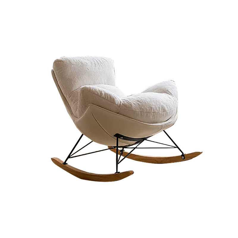 Chaise berçante moelleuse, Blanc