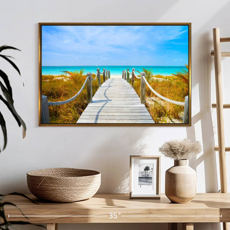 Passerelle Turks and Caicos, Cadre flottant doré, 25 po x 17 po