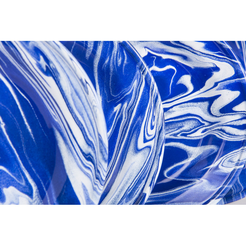Hand Painted Enamel Ottomar 7" Plate, Blue