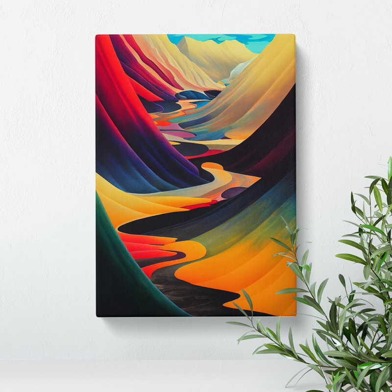 XC1022-1625X Colourful River Landscape No.3 - Wrapped Canvas Print, 50cm H x 35cm W x 3cm D