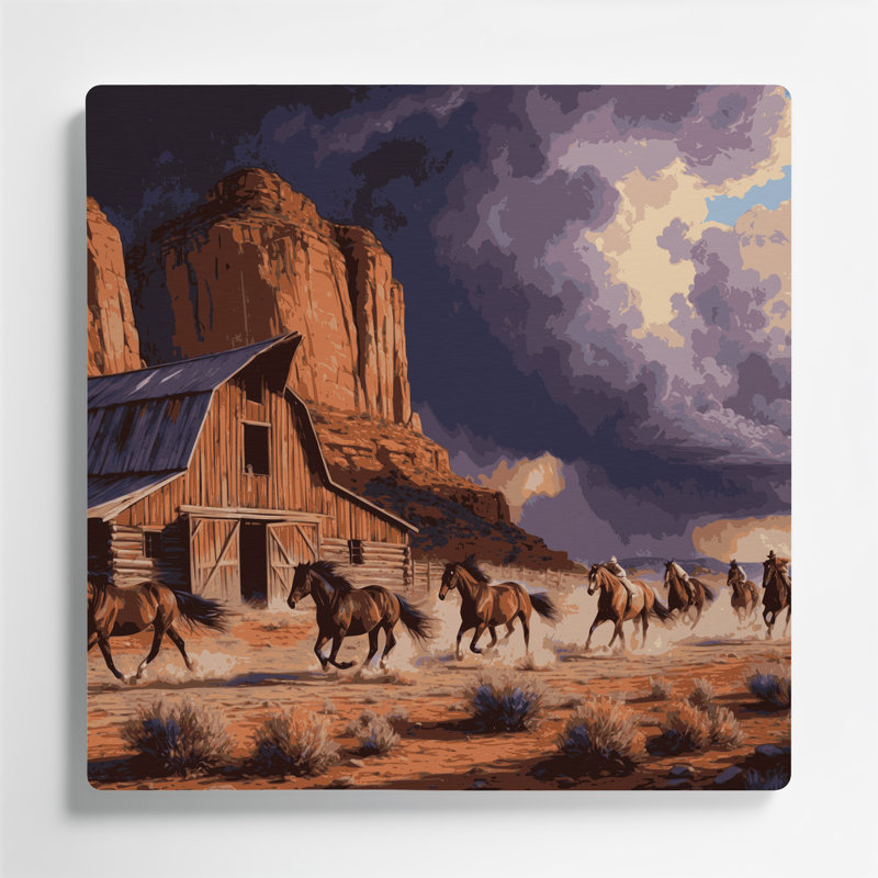 Art mural noir en métal South Ranch, 12" H x 12" W