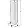 Three-Sided Revolving Pegboard Tower Floor Display on Wheeled Metal Base. Spinner Rack Stand. Panel Size: 16"W x 60"H