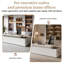 Bureau de direction ergonomique luxueux en L avec rangement intégré, matériaux de haute qualité, éclairage DEL fixe-527337395