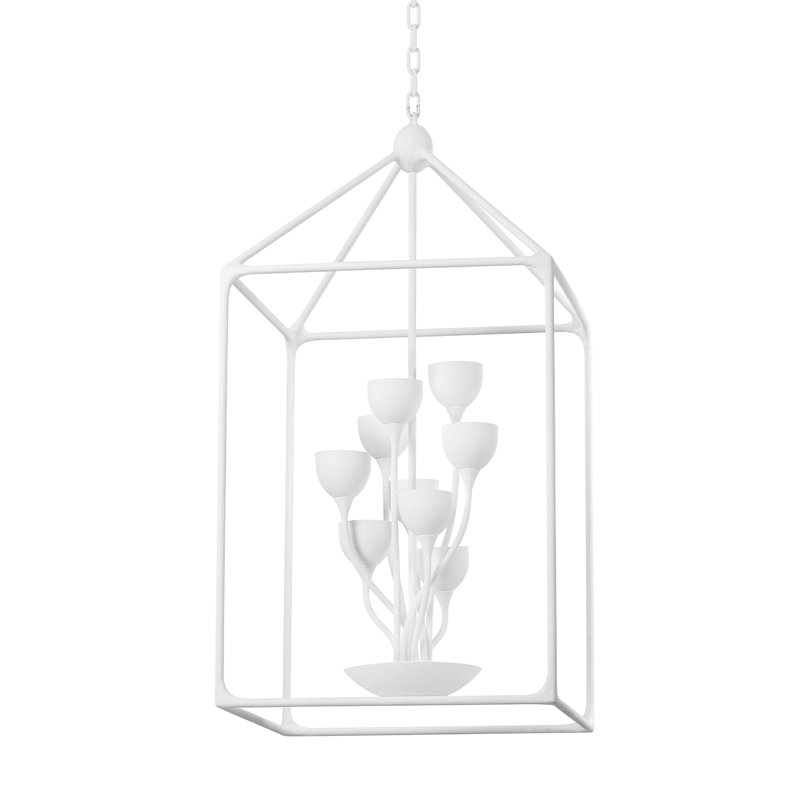Luminaire suspendu 12 lumières Westwood, Blanc gesso