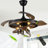 42" Brown Modern Retractable Ceiling Fan with Light Kit and Remote DIY Shade 6-speed Reversible Motor for Bedroom