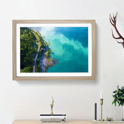 Lake View in Switzerland in Abstract - Picture Frame Graphic Art Print