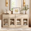 Armoire d'appoint moderne avec 6 portes en verre et tiroir, commode d'appoint multifonctionnelle avec grand rangement et tablette réglable-332504400-470345746