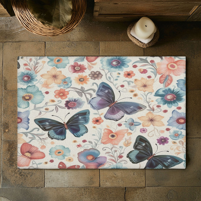 Tapis tressé Butterfly Garden, Rectangulaire 3 pi x 5 pi