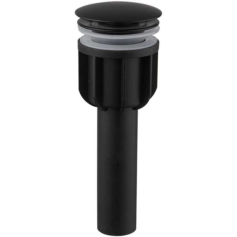 Plastic Pop Up Drain 2.2'' W Pop-Up Yes, Matte Black