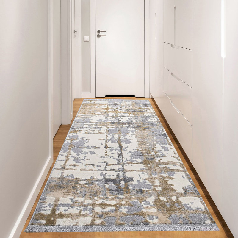 Luxurious Hall Carpet, 3.3 x 6.6 Feet, Grey & Beige & Cream | 60% Polypropylene / 40% Polyester, 1.7 lbs/sq ft | 0.3 in Pile Height, 320,000 Thread Points | Vacuum Friendly, Spot Clean Only | Elegant Home Décor Upgrade