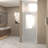 34"X 72" Pivot Shower Door, Brushed Nickel Frame, Half Frame ,1/4"(6Mm) Tempered Glass Explosion Proof Film-119866310