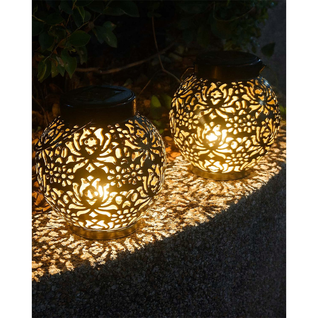 Connstance Black 16Cm H Solar Powered Integrated LED Outdoor Hanging Light