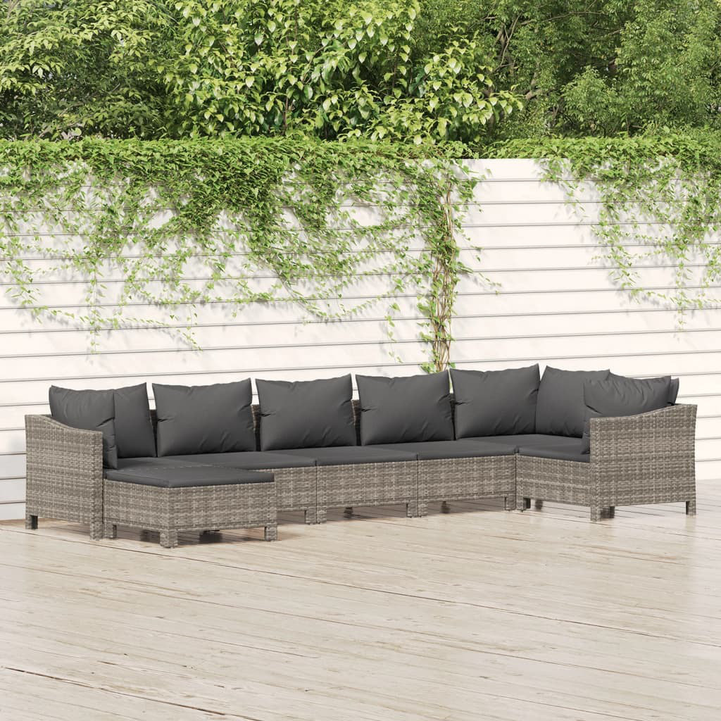 7-Sitzer Lounge-Set Luczak aus Rattan mit Polster