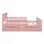 Wood Platform Bed with Guardrails on Both Sides and Two Storage Drawers