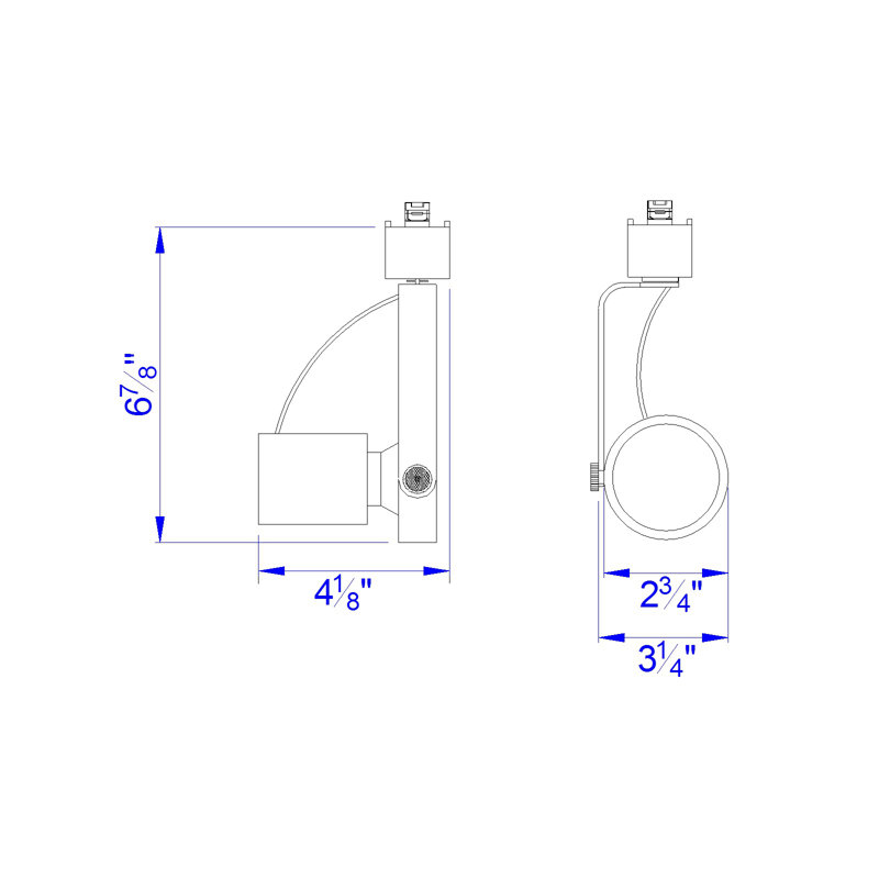 Adjustable Track Head, Brushed Steel, 16" H x 10.5" W x 11" D