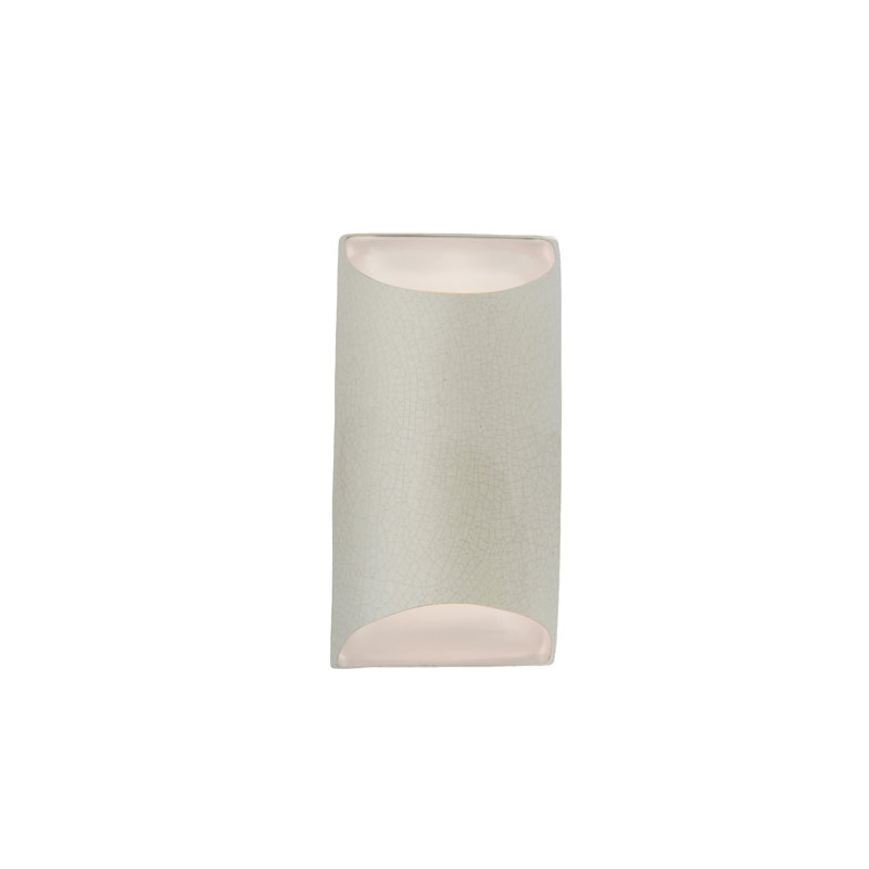 Beda Ceramic LED Wall Light, 10.75" H x 5.5" W x 4" D, White Crackle