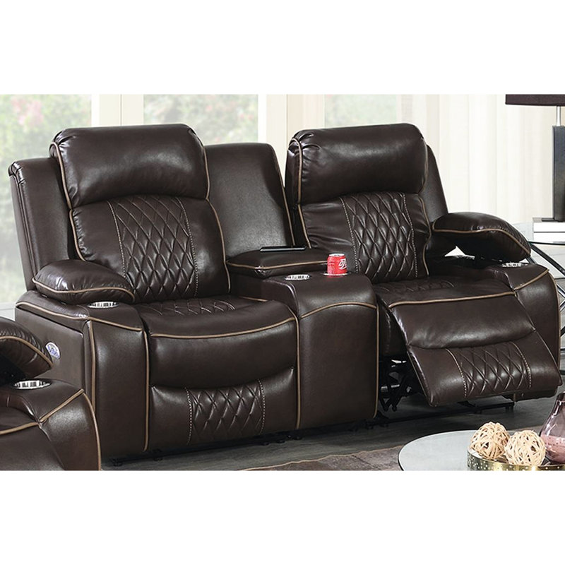 Gel moderne avec porte-gobelet et réglable en brun, H 39,95 po x l 72,68 po x P 37,45 po, 2, Brown