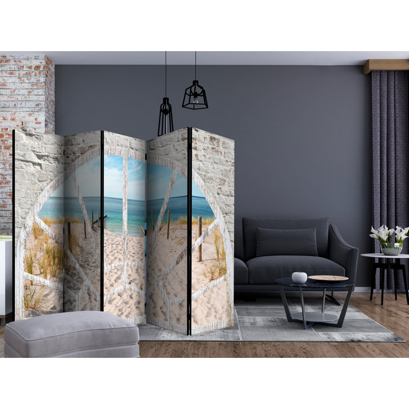 Gentile 225cm W x 172cm H 5 - Panel Folding Room Divider