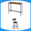 Ensemble de table de bar durable et esthétique avec 2 tabourets de bar, assise en polyuréthane souple avec dossier, L 43,31 po x l 15,75 po x H 35,43 po-129225677-129225678-129225676