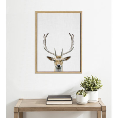 Deer Color by Simon Te of Tai Prints Framed Canvas Wall Art Print