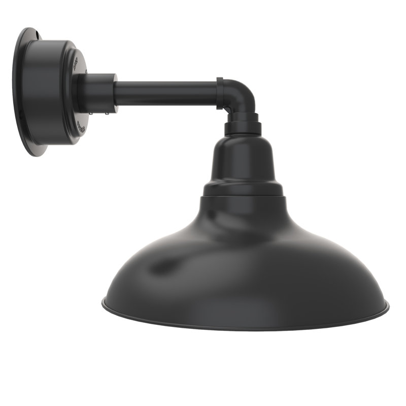 Luminaire de grange à del 1 lumière del Idella, Noir mat, H 11 po x l 12 po x P 16 po