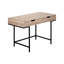 Bureau de travail de 122 cm (48 po) de long pour bureau à domicile, stratifié brun, structure en métal noir, rangement pour ordinateur portable avec tiroirs, piètement en métal-134703989