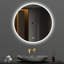 Miroir rond de salle de bain 32 po à DEL avec meuble-lavabo mural, anti-buée, 3 lumières réglables à température de couleur et à intensité variable, miroir de maquillage pour la chambre à coucher et la salle de bain, miroir intelligent pour la d?