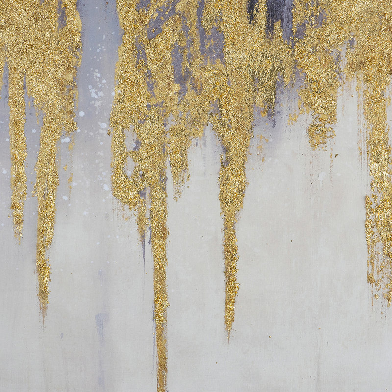 Flocons d'or encadrés sur toile