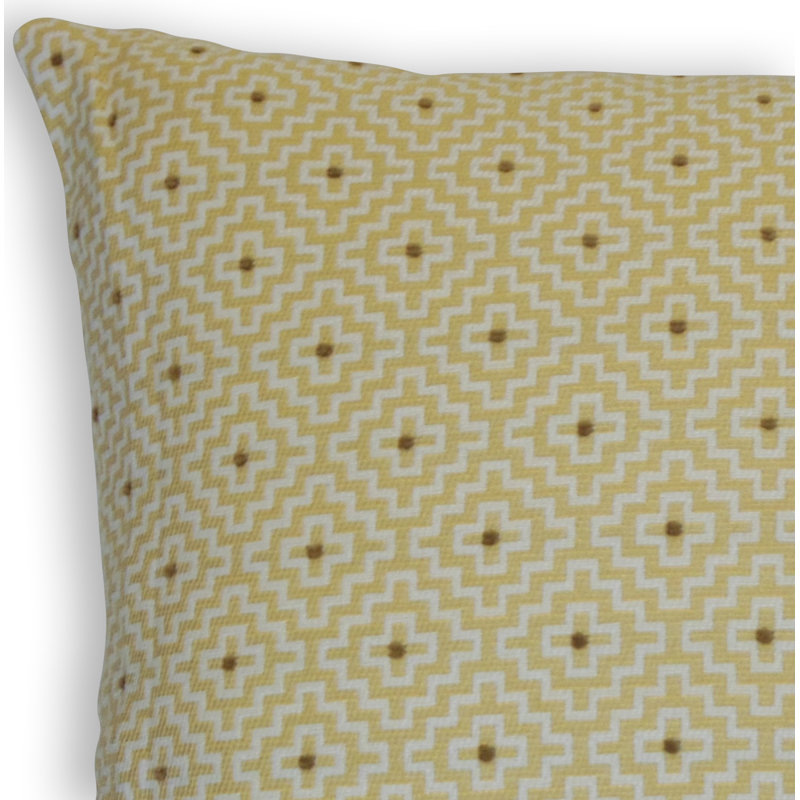Coussin décoratif à motif géométrique BEAUNE, Hauteur (22 po) x largeur (22 po), Maïs