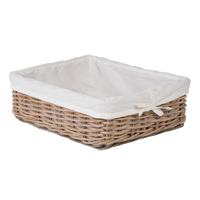 Beachcrest Home™ Ayriauna Rattan Basket, Small - 6" H x 20" W x 15" D