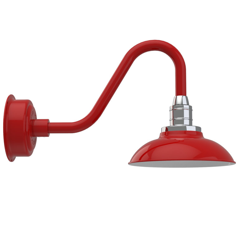 Luminaire de grange d’extérieur Ludwicka, H 12,52 po x l 10 po x P 21,25 po, Rouge cerise