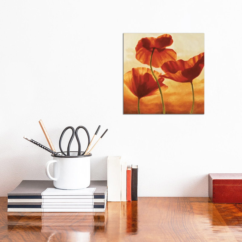 Poppies In Sunlight II by Andrea Kahn - Wrapped Canvas Print, 30.48 cm H x 30.48 cm W