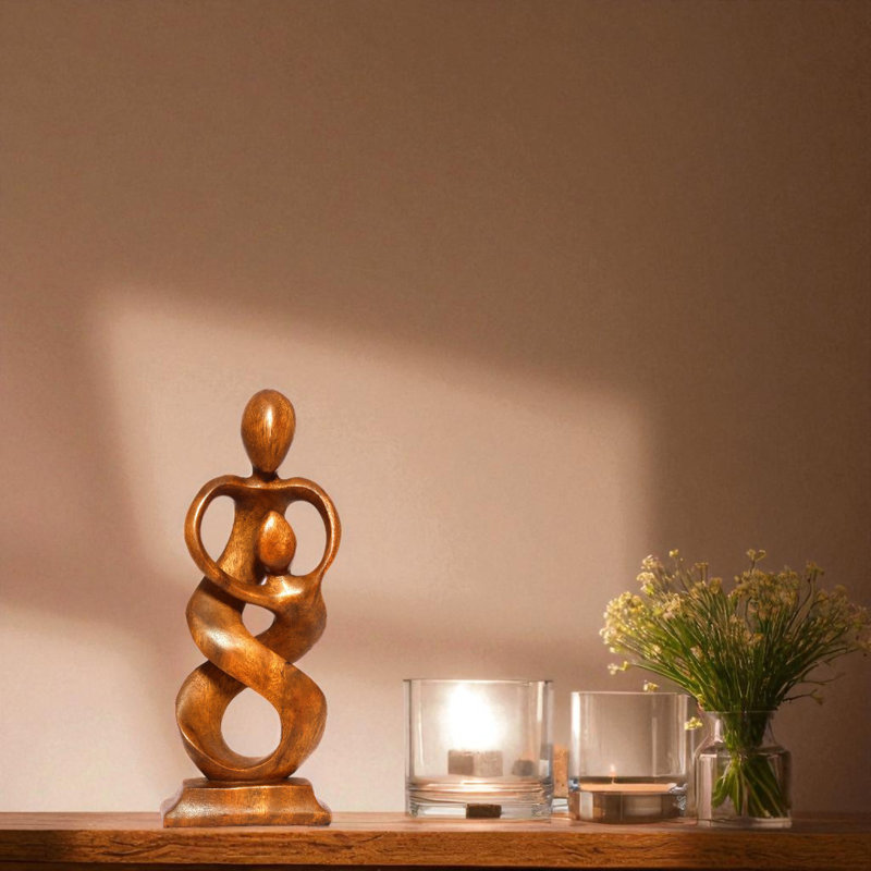 Hament 12 figurine abstraite en bois sculptée à la main